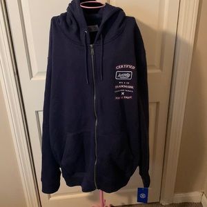 Blue XL Hurley American Vintage Cotton Zip Up Fleece New With Tags